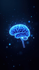 Fototapeta premium A glowing brain illustration representing artificial general intelligence or AI technology.