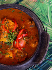 Moqueca - a culinary dish of fish stew with peppers in the Bahian style