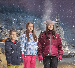 Children on a mountain