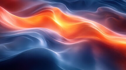 Abstract Flow of Colors in Blue and Orange Light Patterns