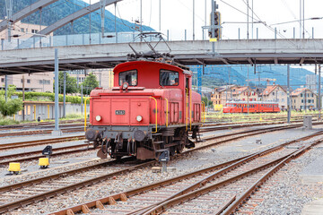 Elektrische Rangierlok im Bahnhof von Chur
