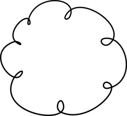 Hand drawn swirl line speech ballon. Swirl border, abstract ornament.