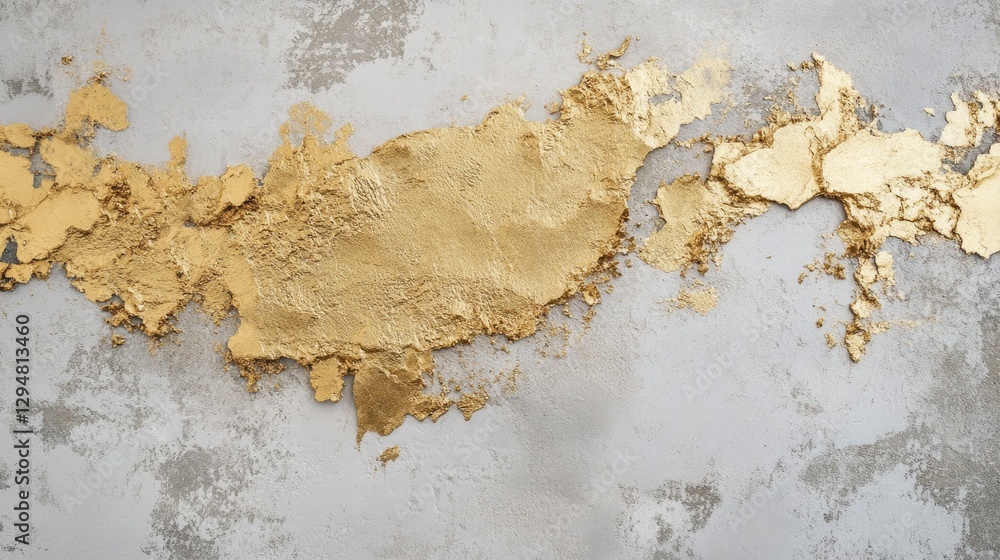 Poster a stunning display of gold paint graces a textured concrete wall, creating an elegant contrast. the 