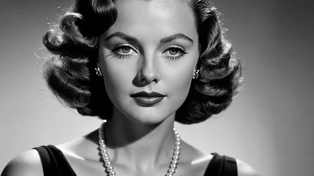 Classic Hollywood Glamour: A Timeless Black and White Portrait