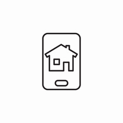 mobile real estate icon sign vector