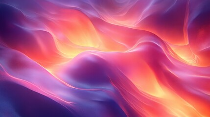 Abstract Fluid Wave Texture in Vivid Colors of Pink and Orange