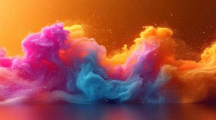 Fototapeta premium Vibrant Colorful Smoke Waves Against Warm Background