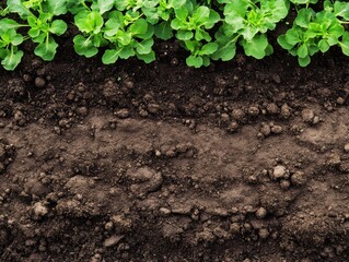 Vibrant Green Seedlings Emerging from Rich Dark Soil