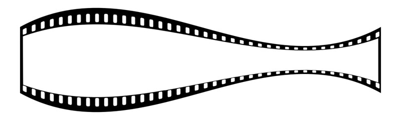 Fish Shape Blank Film Strip, videography elements, cinema reel. Filmstrip without frames representing photography and film concepts isolated transparent background