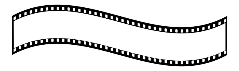 Flag Shape Blank Film Strip, videography elements, cinema reel. Filmstrip without frames representing photography and film concepts isolated transparent background