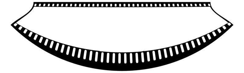 Shell Lower Shape Blank Film Strip, videography elements, cinema reel. Filmstrip without frames representing photography and film concepts isolated transparent background