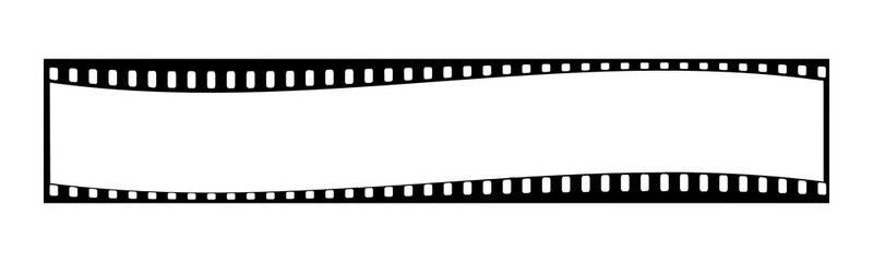 Wave Shape Blank Film Strip, videography elements, cinema reel. Filmstrip without frames representing photography and film concepts isolated transparent background