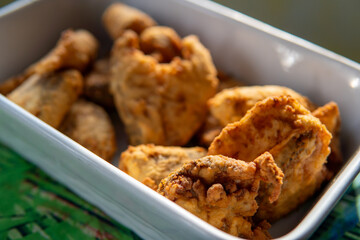 Delicious breaded and fried fish served in a seafood portion