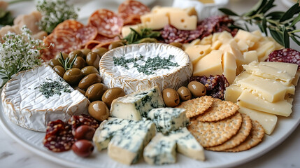 Gourmet cheese and charcuterie board
