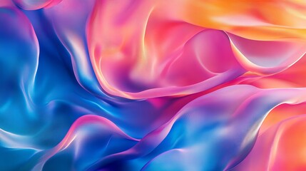Abstract Colorful Swirling Fabric Texture Background Design Modern Digital Art Vibrant Pink Blue Orange Gradient Smooth Waves Elegant Flowing Silk    