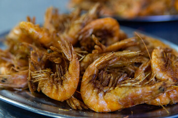 Delicious shrimp fried in garlic and oil