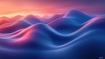 Serene Waves in Pastel Colors of Sunset Over Calm Horizon Landscape