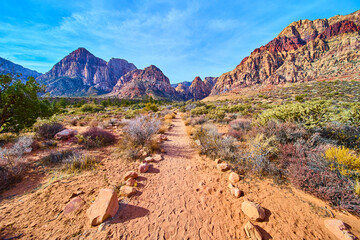 Red Rock Canyon Mountain Path Adventure Eye-Level View
