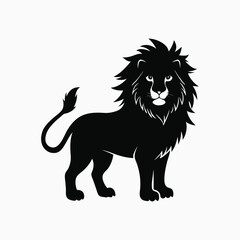 lion black and white illustration