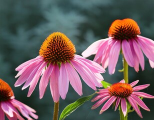 Echinacea flowers in full bloom botanical beauty 