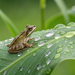 Obraz premium frog on a leaf