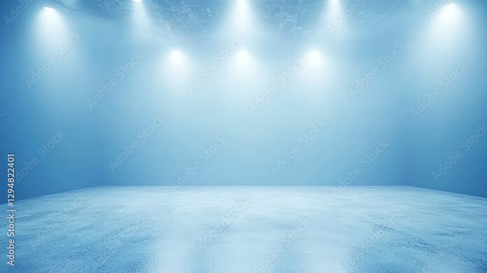 Poster the background features a minimalist and simple abstract design in light blue, complemented by the i