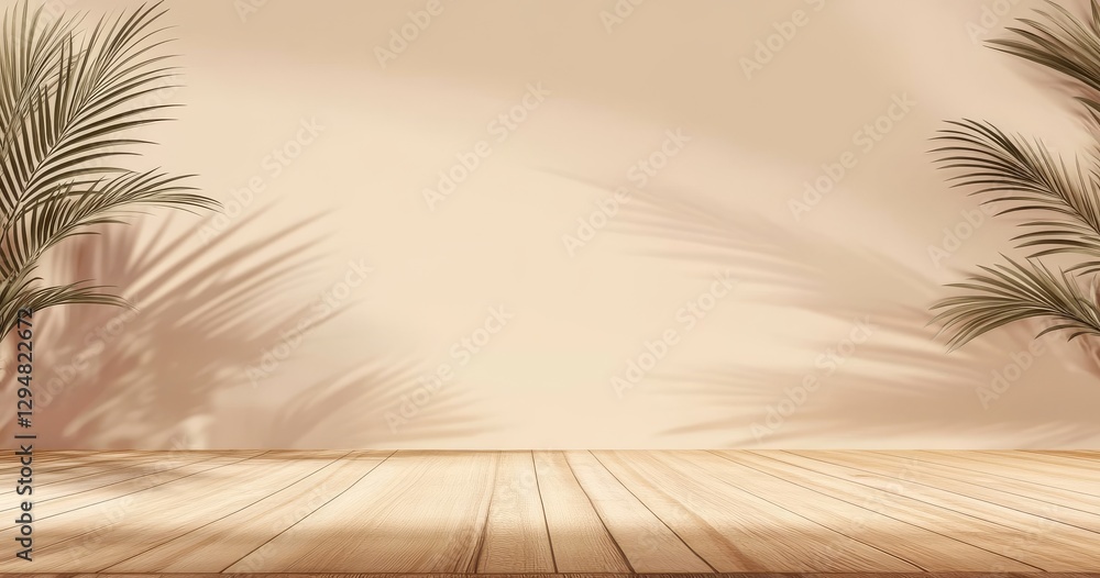 Poster the background is a soft and serene light beige color with a simple abstract pattern, illuminated by