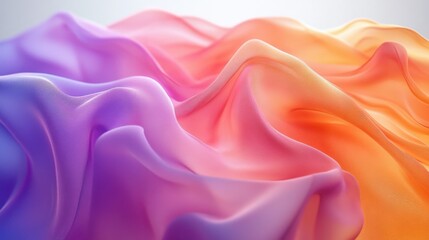 Obraz premium Abstract Flowing Fabric in Gradient Colors of Purple and Orange