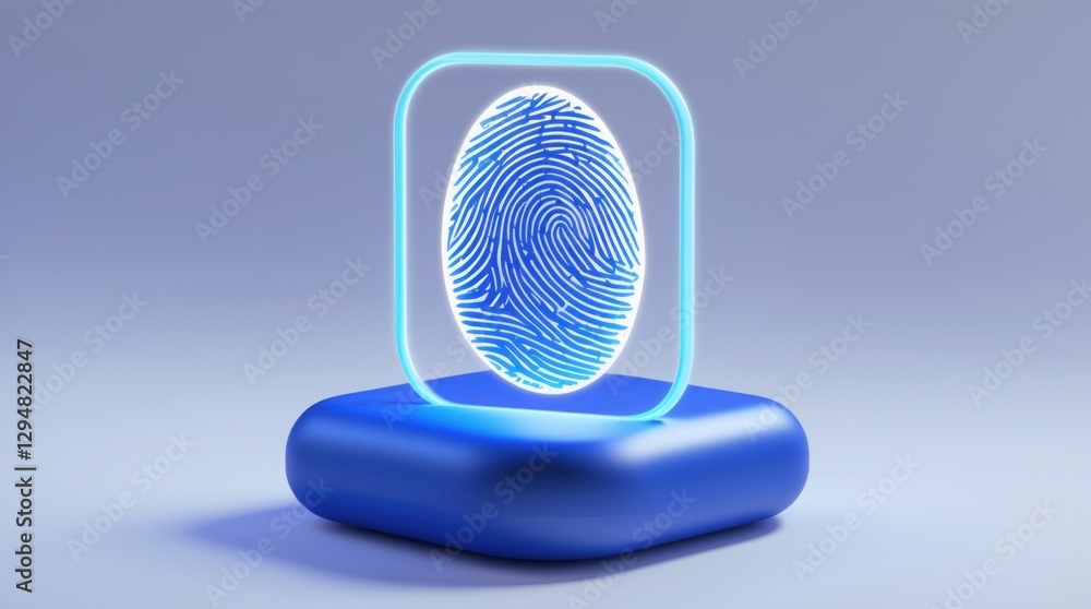 Aufkleber fingerprint recognition technology display with futuristic design