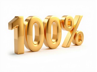 100 percent number 3d gold effect digital painting illustration. Perfect for banners, marketing campaigns, and designs. 