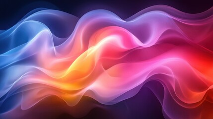 Obraz premium Colorful Abstract Wave Patterns in Blue, Pink, and Orange Hues