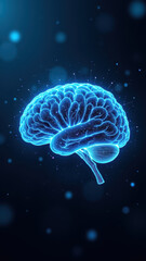 A digital illustration of a human brain with elements suggesting AI or artificial intelligence.
