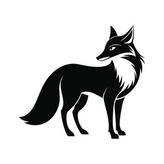 fox vector silhouette, fox silhouette, black fox illustration