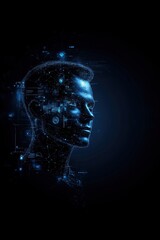 Obraz premium High tech background template design with theme of humanoid robot.