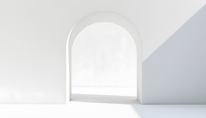 White Concrete building with open frame window isolated,Architecture Minimal Exterior Wall Texture,Modern house with open space of construction geometric arch design, vector style. with white shades