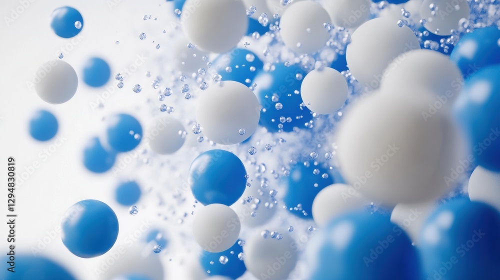 Poster microscopic gas particles suspended in the air create a dynamic visual representation of airborne el