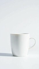 Obraz premium White top and bottom view ceramic mug on isolated background with clipping path Blank drink cup for