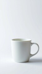 White top and bottom view ceramic mug on isolated background with clipping path Blank drink cup for