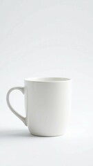 Obraz premium White top and bottom view ceramic mug on isolated background with clipping path Blank drink cup for