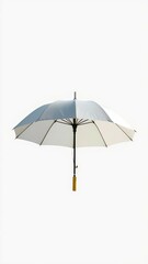 Blank umbrella isolated on white background Portable parasol for protection sun and rain Clipping pa