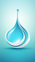 Stylized image with water drops on a blue background. Abstract art and environment concept