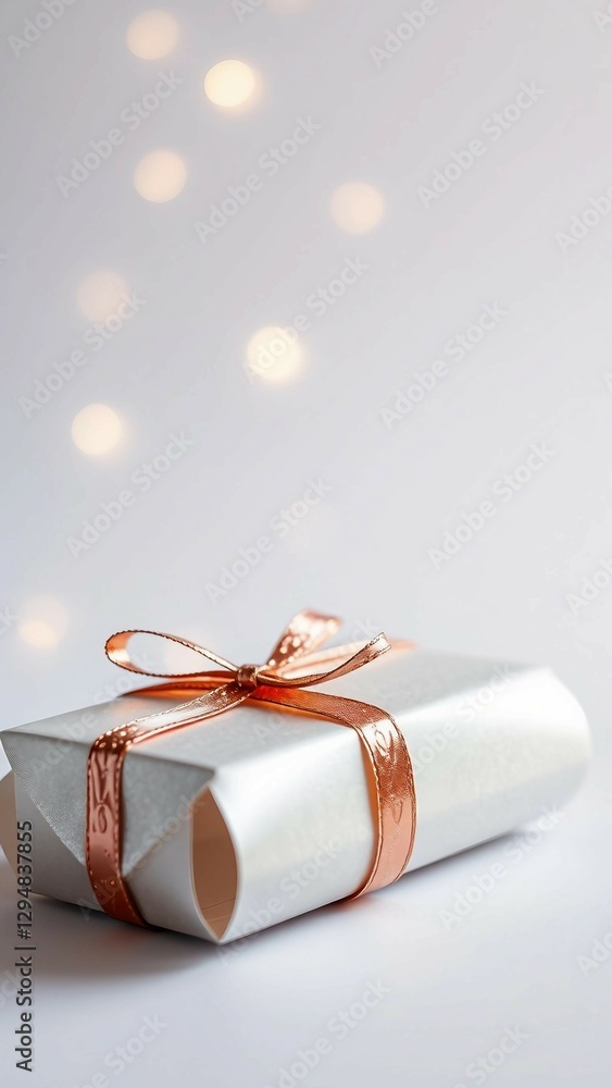Poster abstract shiny paper roll on isolated background with clipping path gift box wrapping glitter for de