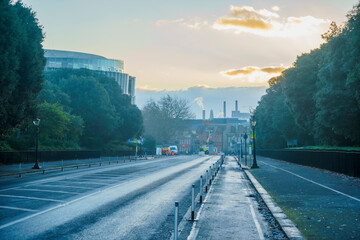 Dublin early in the morning as seen from The Phoenix Park