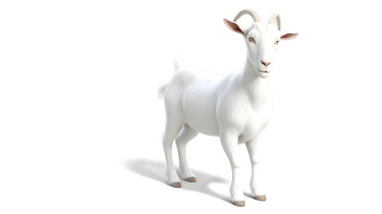Fototapeta premium White Goat, Farm Animal, Fluffy, Adorable, Domestic Animal