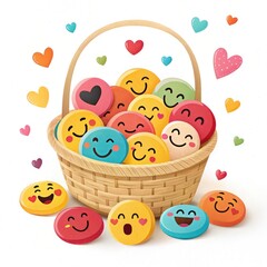 basket with easter eggs