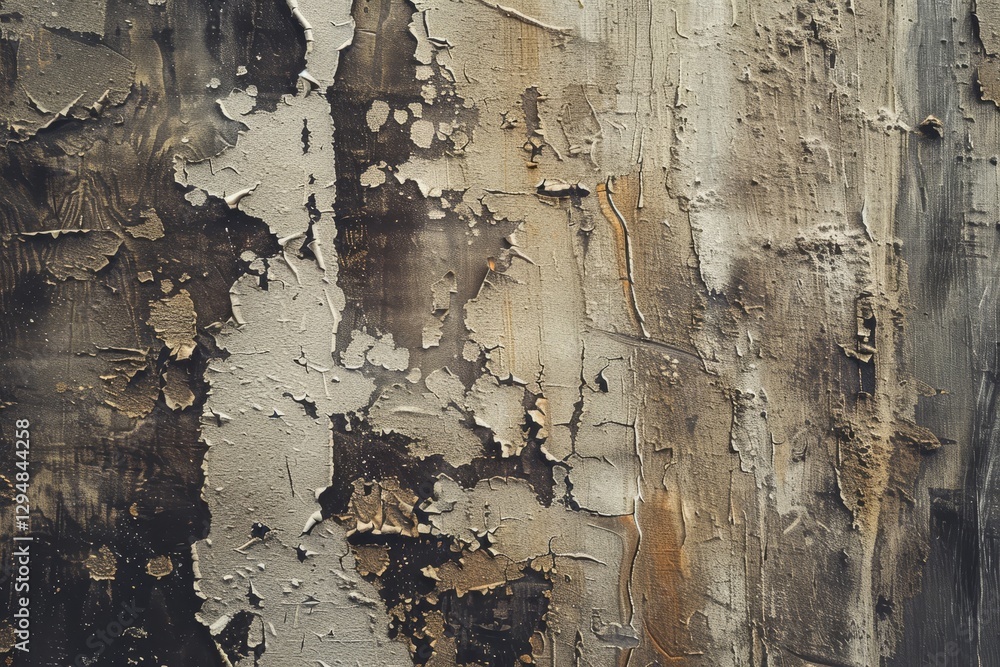 Poster weathered wood with peeling paint reveals texture and passage of time, experiment with different tec