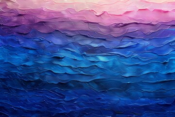 Obraz premium A gradient of blue and purple shades, with a textured layered effect, resembling ocean waves, A textured gradient of blues and purples reminiscent of a sunset
