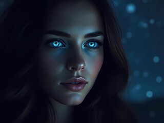 woman portrait, soft soft light, created with generative A.I.