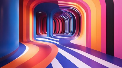 Futuristic Trompe L'oeil Abstract Background Design