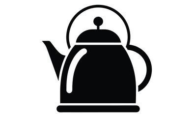 Electric kettle silhouette, tea pot vector, kitchen appliance icon